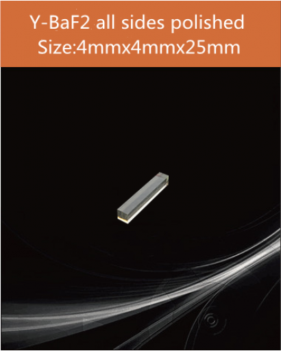 Y-BaF2 crystal, Yttrium doped Barium Fluoride scintillator, Y-BaF2 Yttrium doped Barium Fluoride Scintillation crystal Material ,4x4x25mm